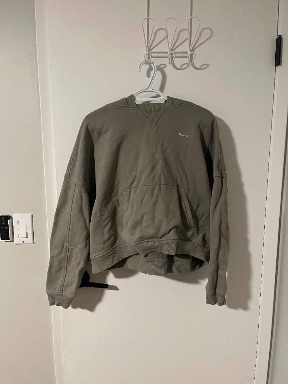 Roots Shadow Green Crop Hoodie